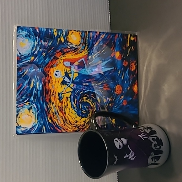 💀Nightmare before christmas LG cetamic mug & 8x10 canvas collectables - Picture 1 of 11